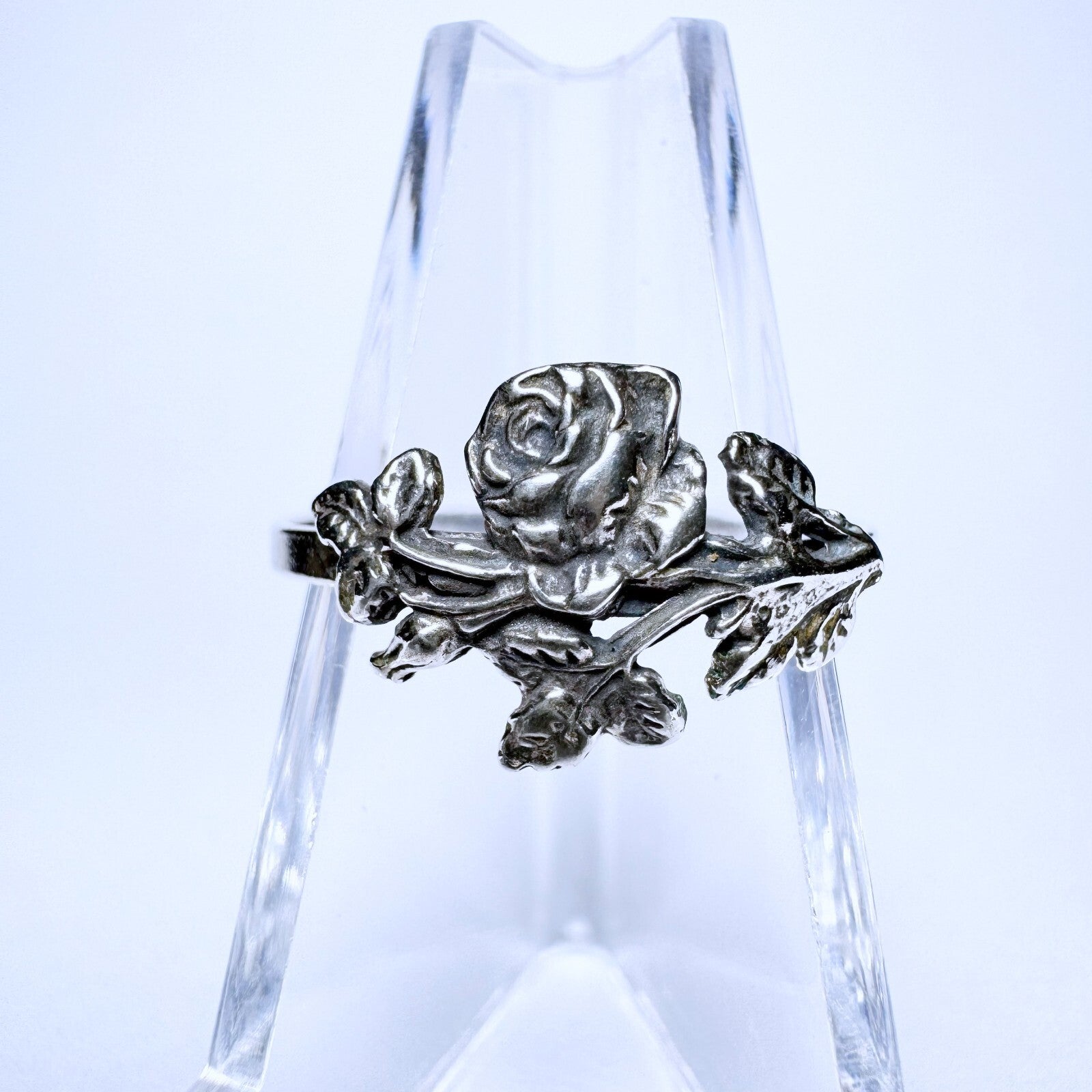 Ring 925er Silber Größe 60 mit Rosenmuster 1,29g0