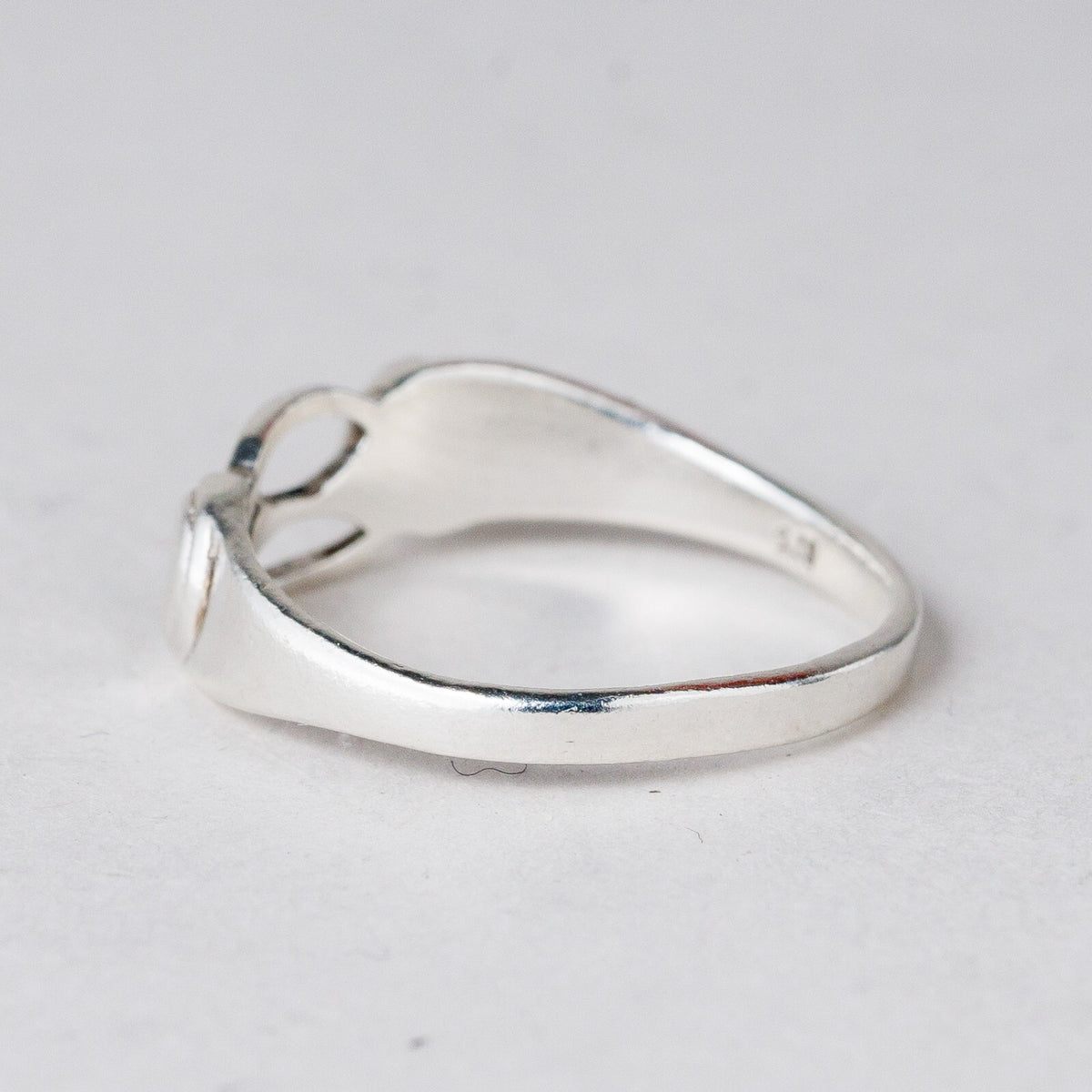 Silber Ring Weißer Stein Größe 55 (17,5 mm Ø) 1,91 g2