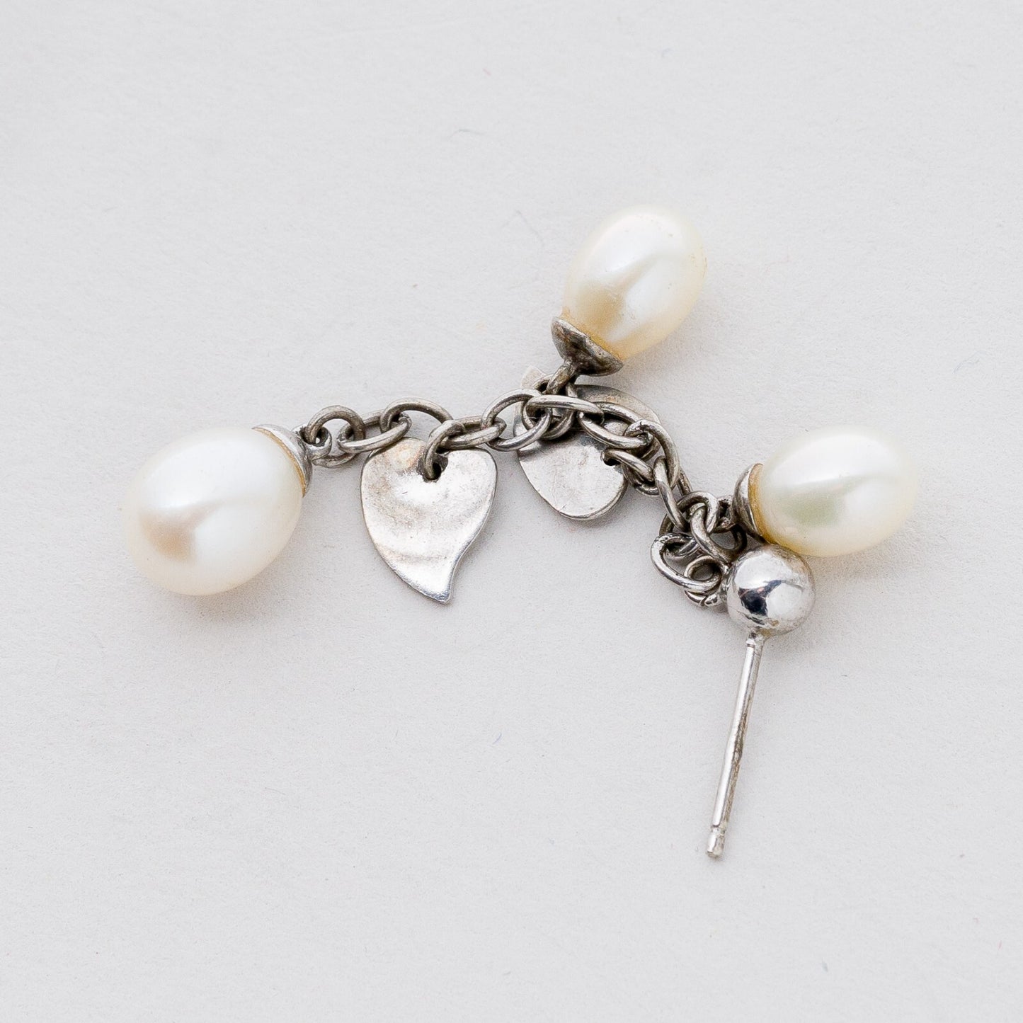 Einzelner Ohrring Hängeohrring Silber Perle 2,77 g6