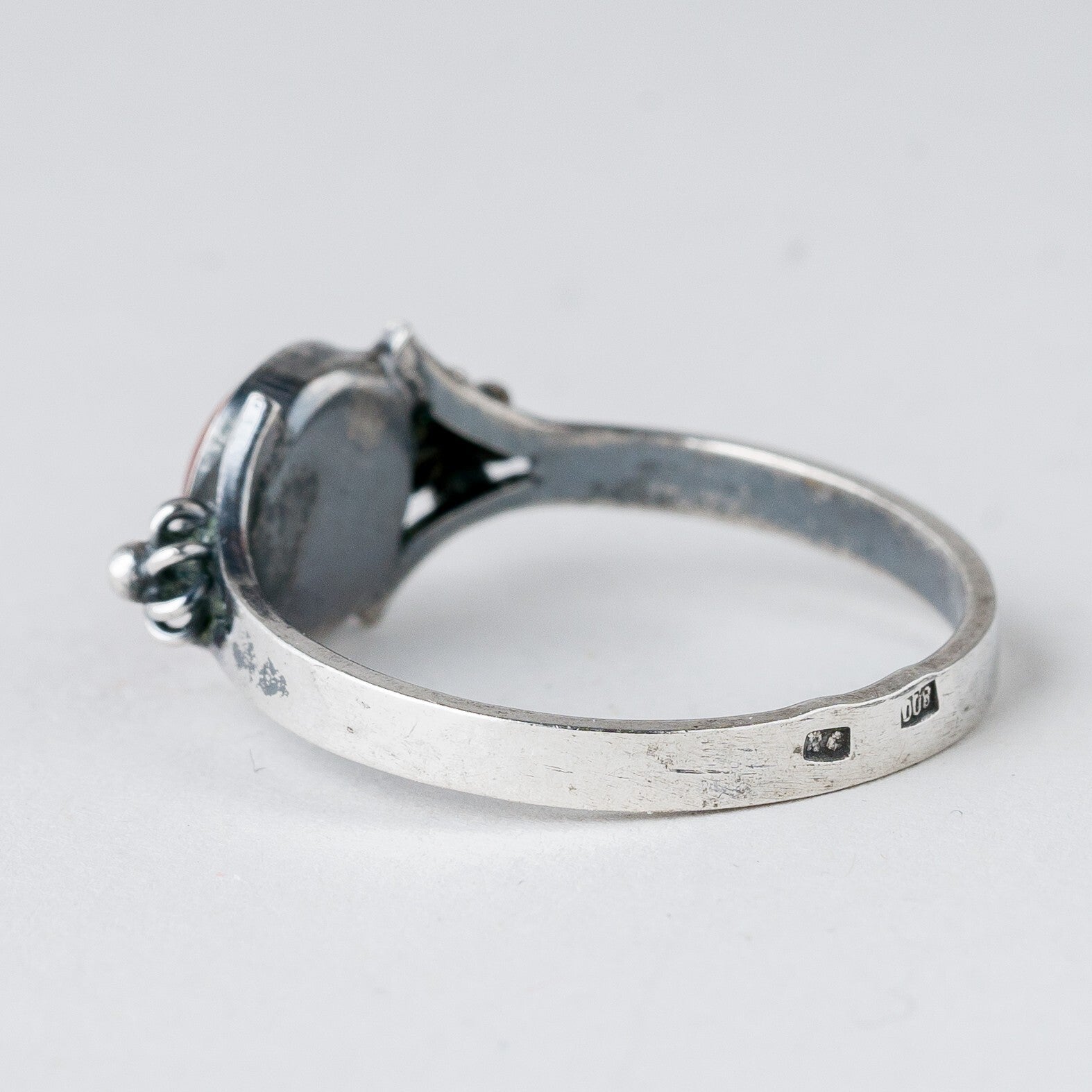 Silber Ring 800 Bernstein Größe 62 (19,7 mm Ø) 2,03 g4