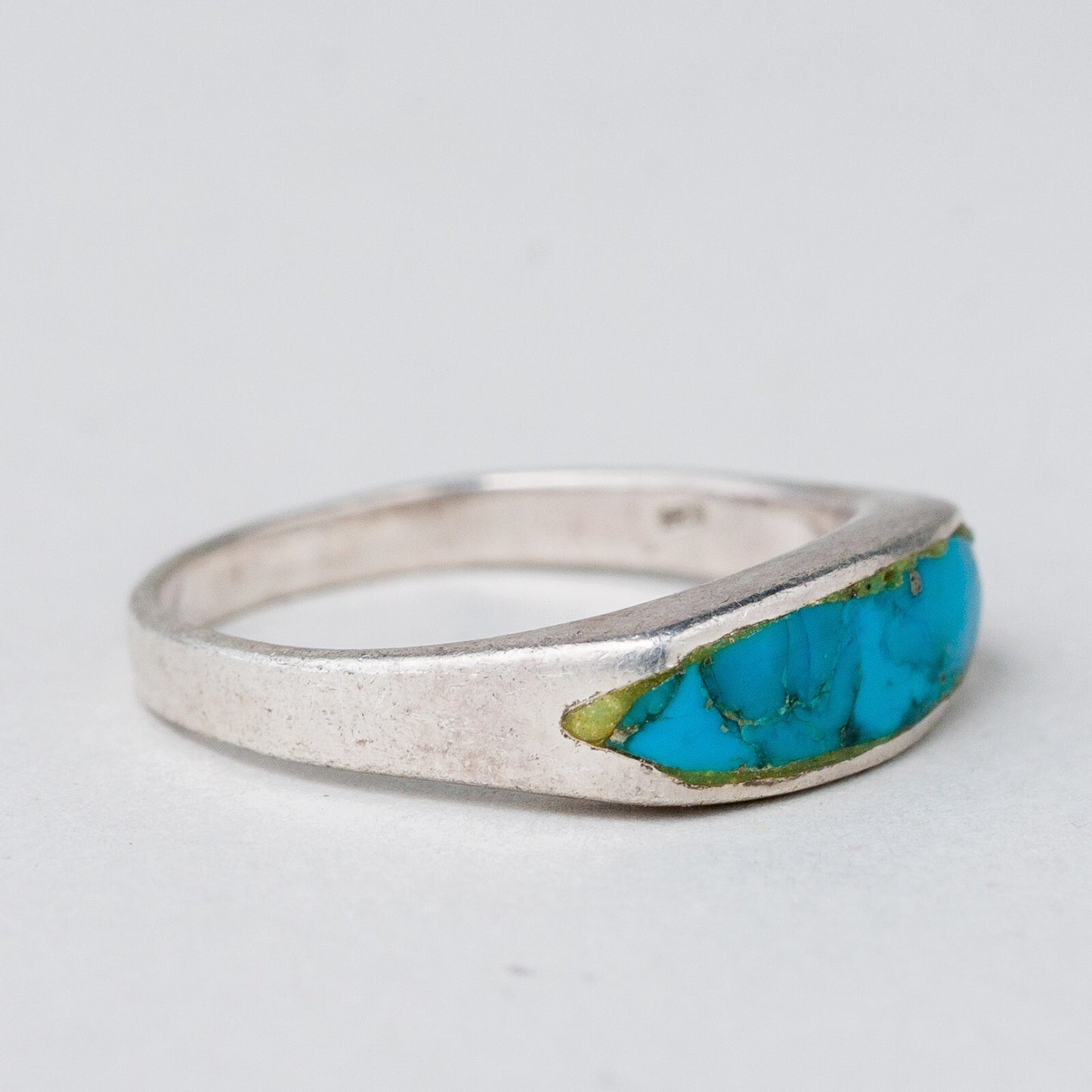 Silber Ring 925 Blauer Stein Größe 56 (17,8 mm Ø) 2,66 g5