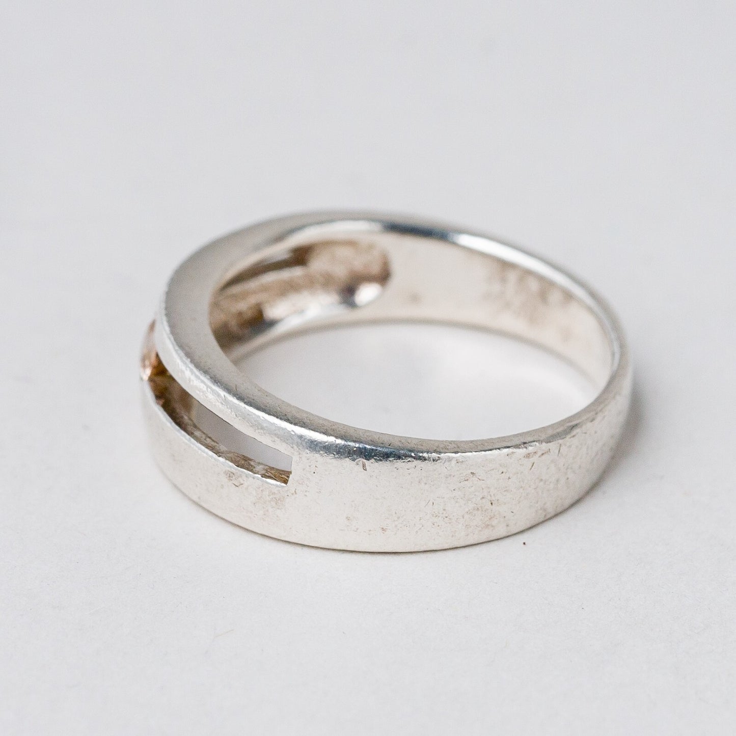 Ring Silber Oranger Stein Größe 54 (17,2 mm Ø) 4,33 g1