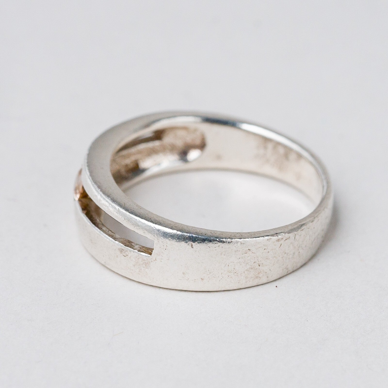 Ring Silber Oranger Stein Größe 54 (17,2 mm Ø) 4,33 g1