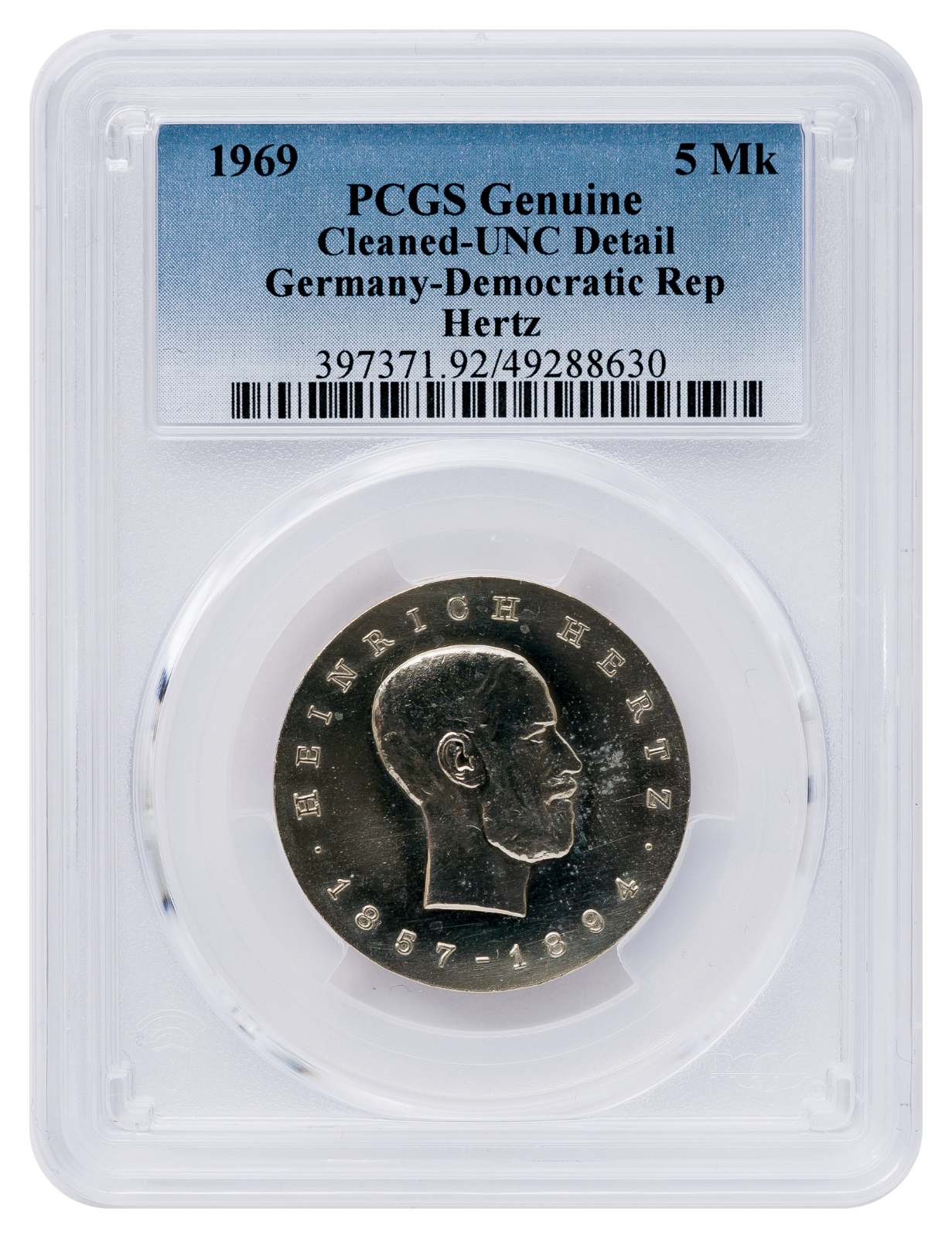 5 Mark DDR 1969 Hertz PCGS UNC Detail1