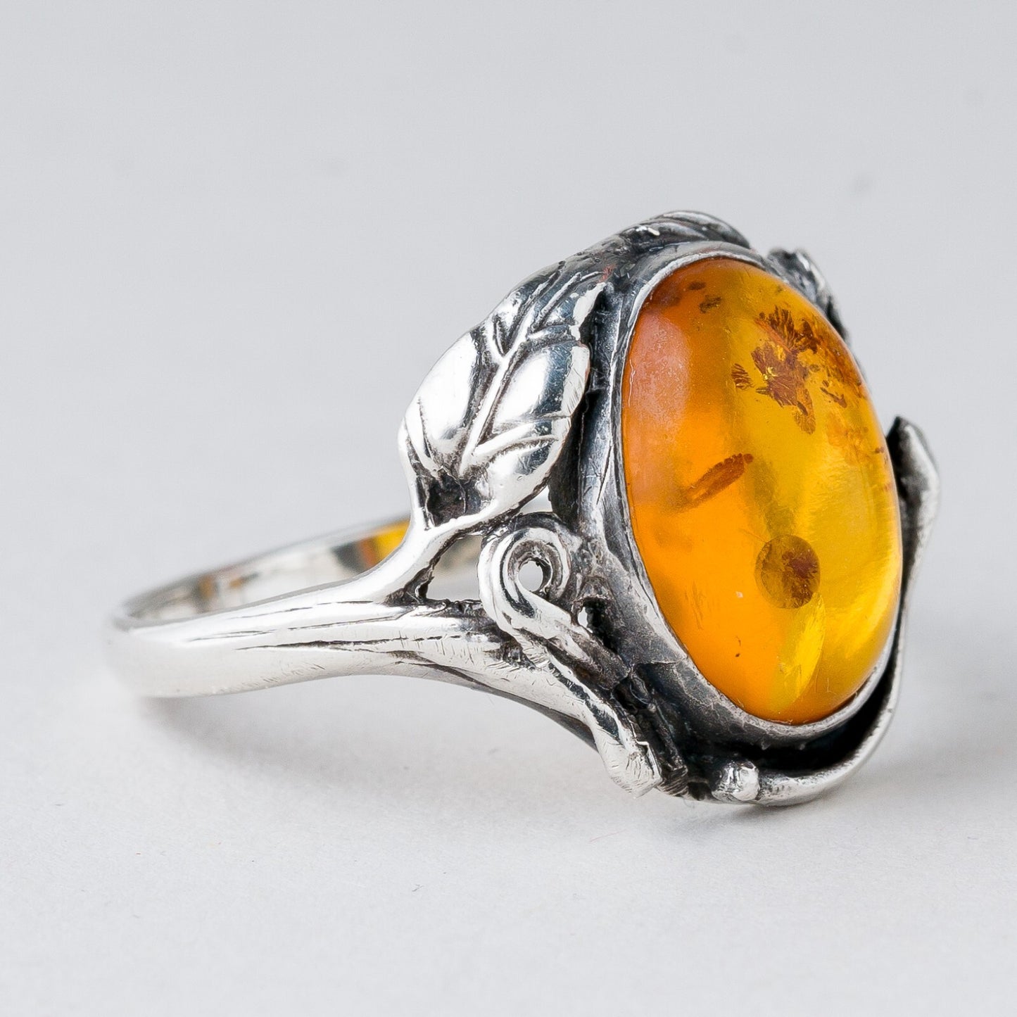Silber Ring 925 Bernstein Größe 64 (20,3 mm Ø) 3,67 g1
