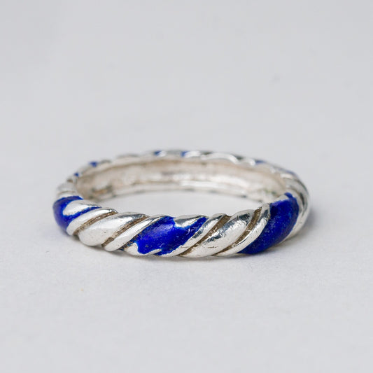 Silber Ring Blau Größe 56 (17,8 mm Ø) 2,66 g0