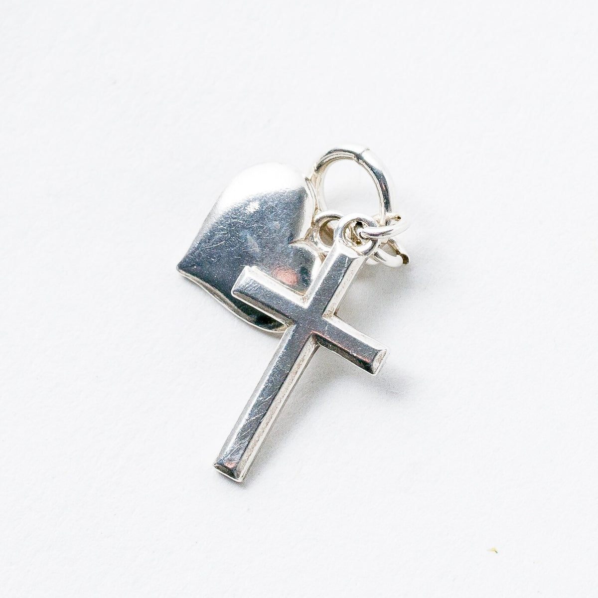 Anhänger 835 Silber Herz Kreuz 1,6 cm 1,04 g0
