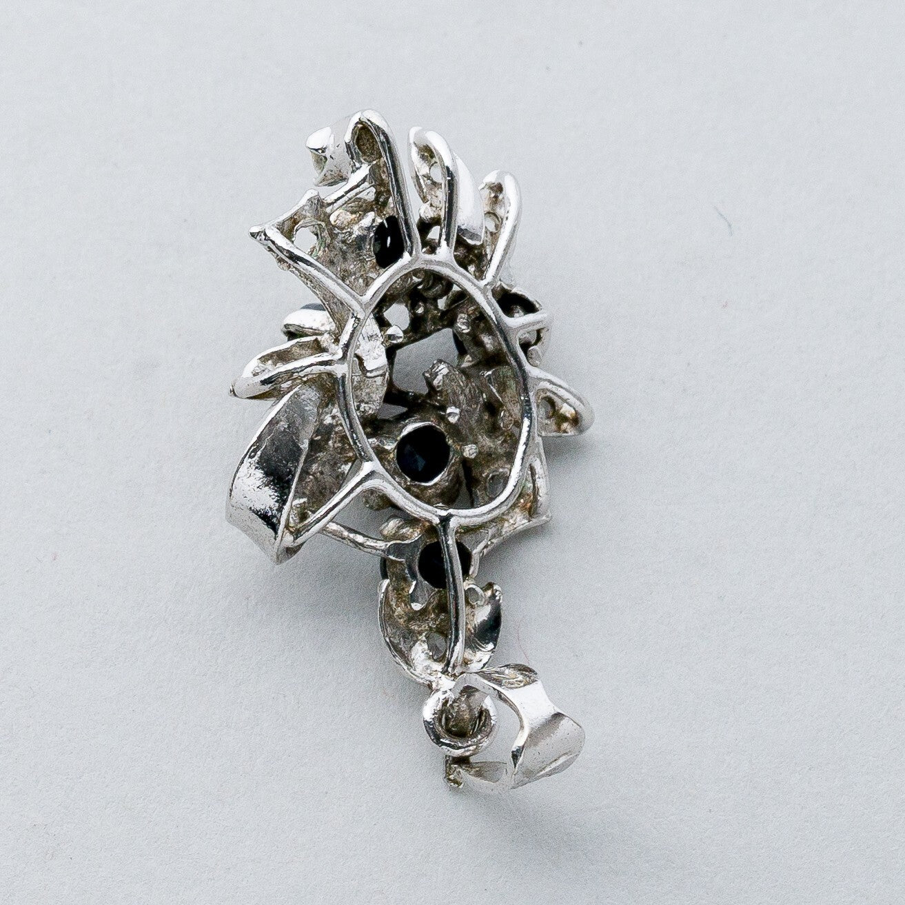 Silber Anhänger Kettenanhänger 925 Schwarze Steine 2,45 g4