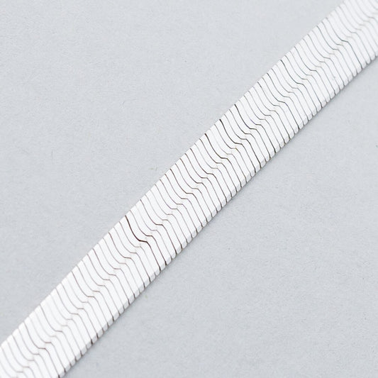 Silber Silberkette Halskette 40,5 cm 925 Flache Schlangenkette 9,48 g0