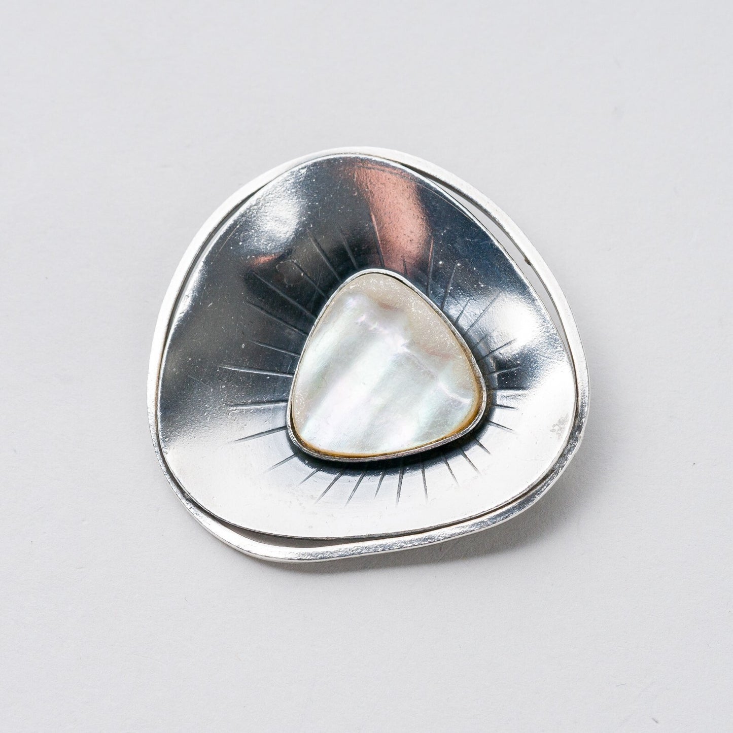 Silber Brosche Perlmutt 4,3 cm 11,88 g5