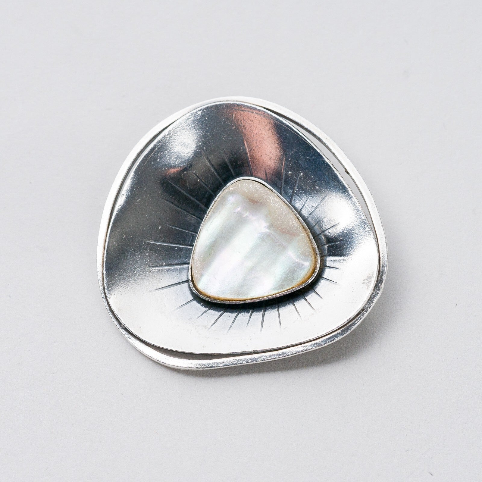 Silber Brosche Perlmutt 4,3 cm 11,88 g5