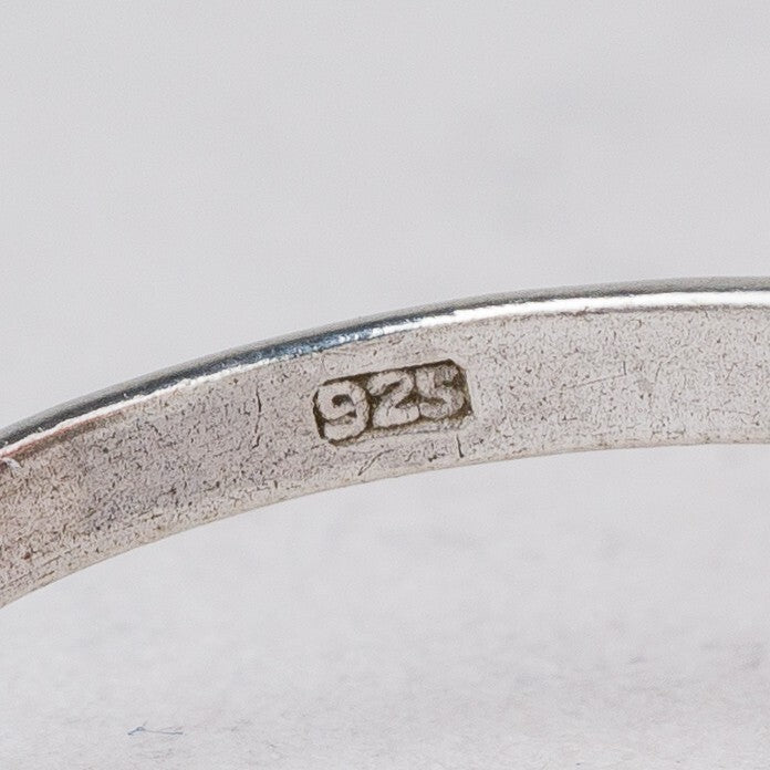 Silber Ring 925 Blauer Stein Größe 57 (18,1 mm Ø) 2,86 g5