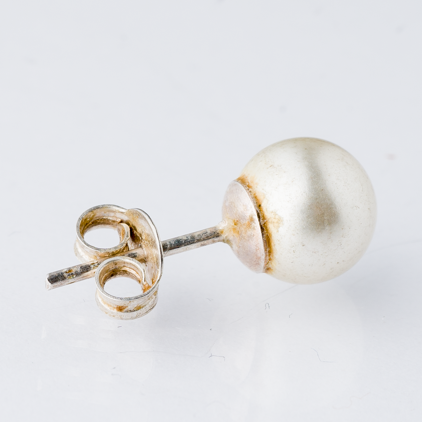 Einzelner Ohrring Ohrstecker Perle Silber 0,51 g2