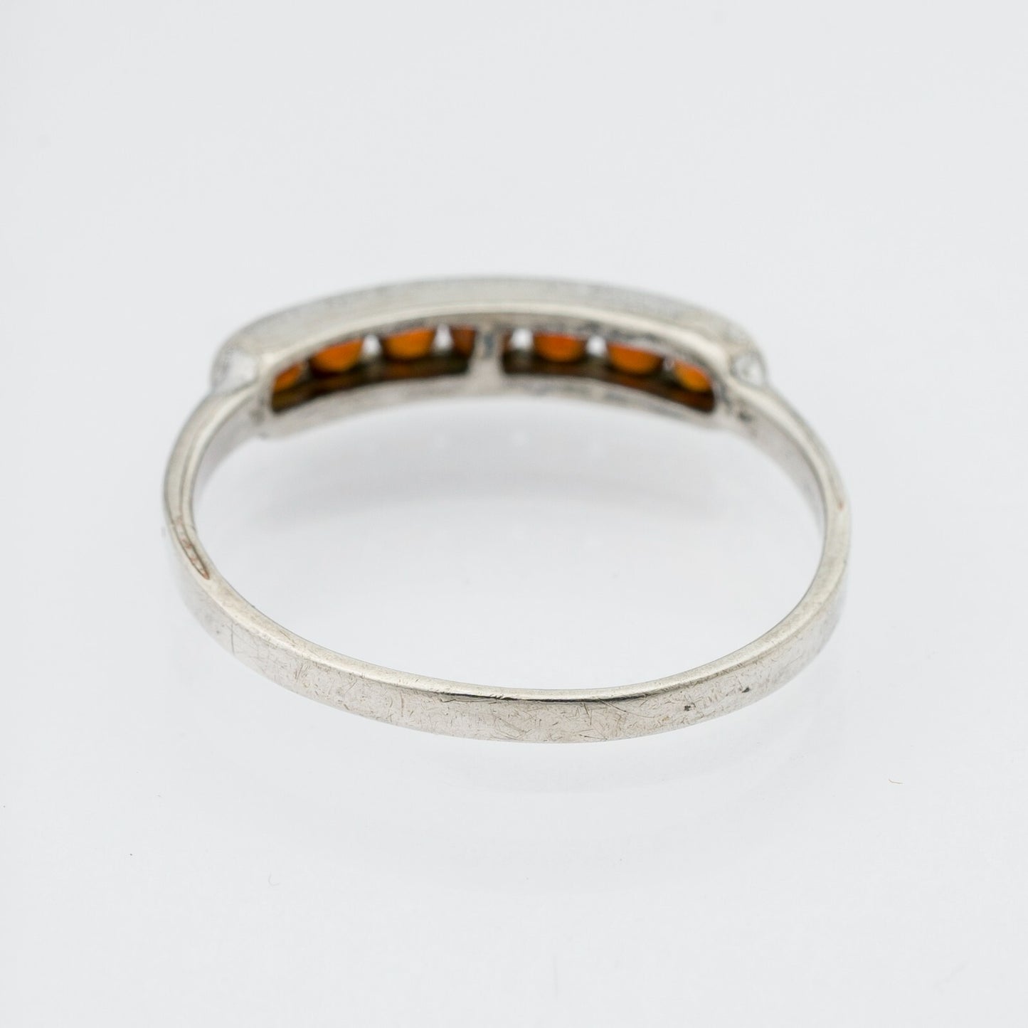 Silberring Orange Steine 925er Silber 1,3 g Größe 57 (18,1 mm Ø)2
