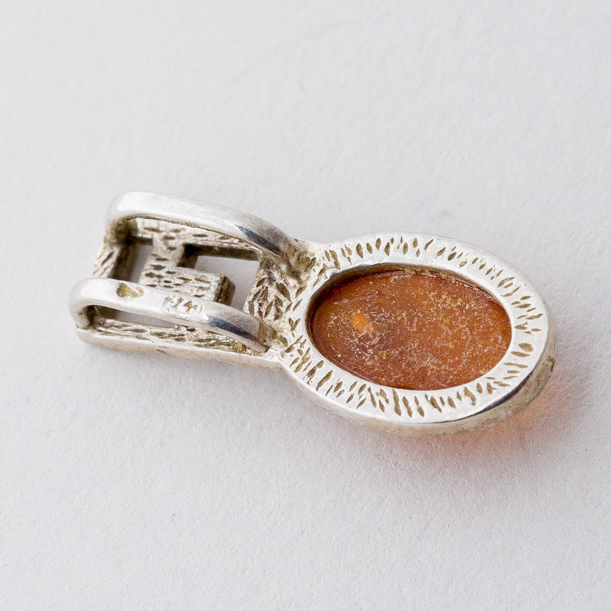 Anhänger Silber 925 Bernsteinimitat 2,3 cm 1,7 g3