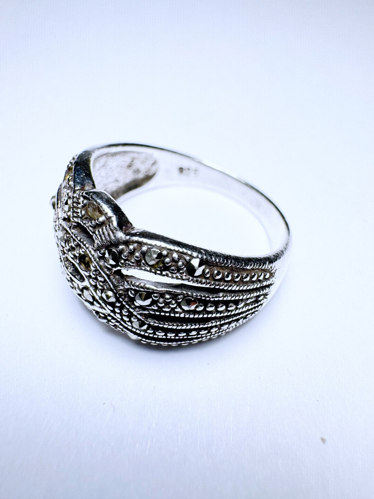 Ring 925er Silber Größe 56 schwarzer Besatz 4,77g1