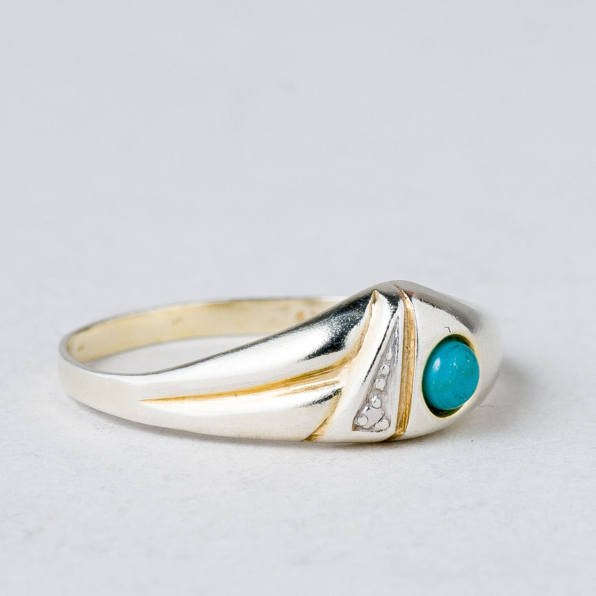 Silber Ring 925 Türkiser Stein Größe 57 (18,1 mm Ø) 0,9 g1