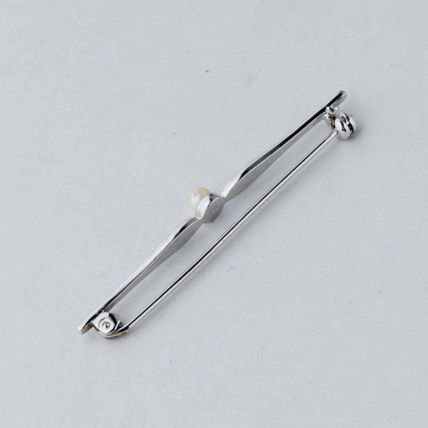 Silber Brosche Spange 835 Perle 2,79 g2