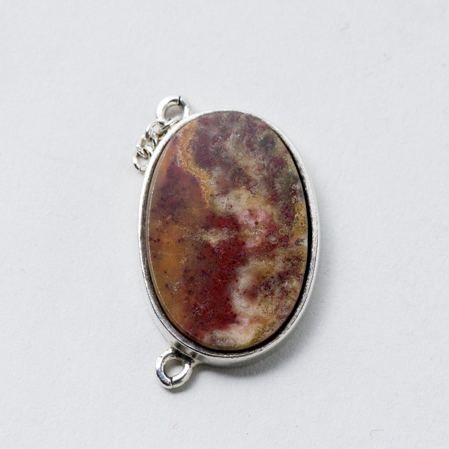 Silber Anhänger Brauner Stein 2,8 cm 5,68 g2